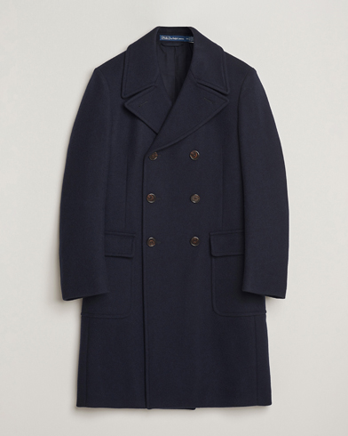 Polo Ralph Lauren Double Breasted Top Wool Coat Navy – Blu