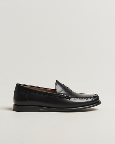 BOSS BLACK Tevan Leather Moccasin Black – Nero