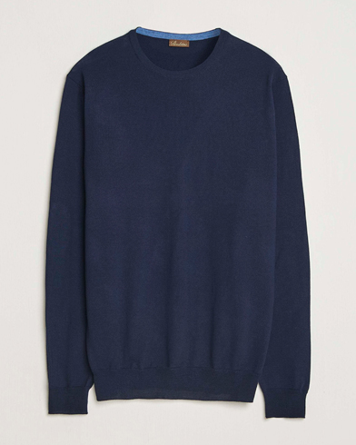 Stenströms Merino Patch Crew Neck Navy/Blue – Blu