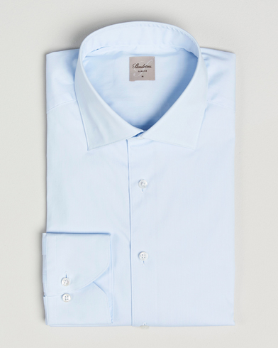 Stenströms Slimline Cotton Stretch Shirt Light Blue – Blu