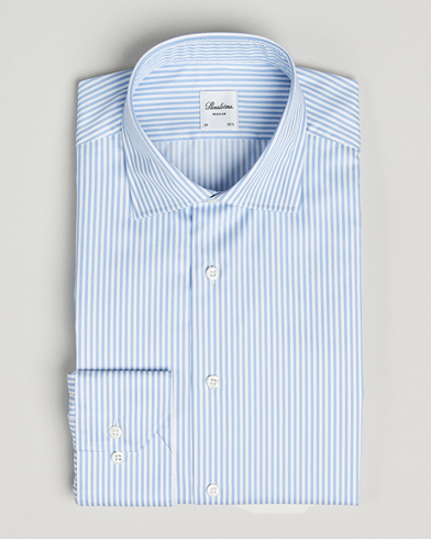 Stenströms Regular Fit Striped Cut Away Shirt Blue/White – Blu