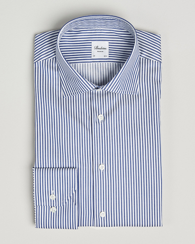 Stenströms Regular Fit Striped Cut Away Shirt White/Blue – Blu