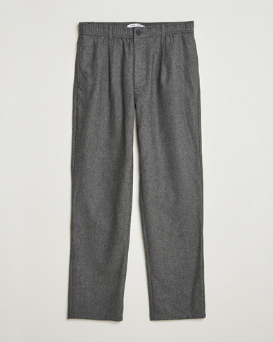Samsøe Samsøe Bertil Flannel Drawstring Trousers Dark Grey Melange – Grigio