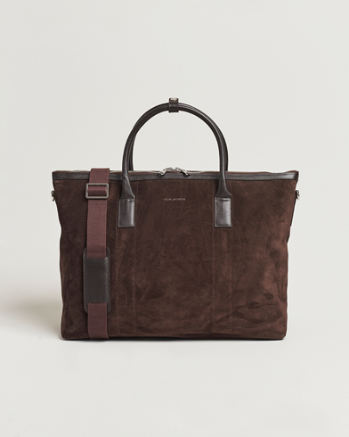 Oscar Jacobson Weekend Bag Soft Leather Chocolate Brown – Marrone