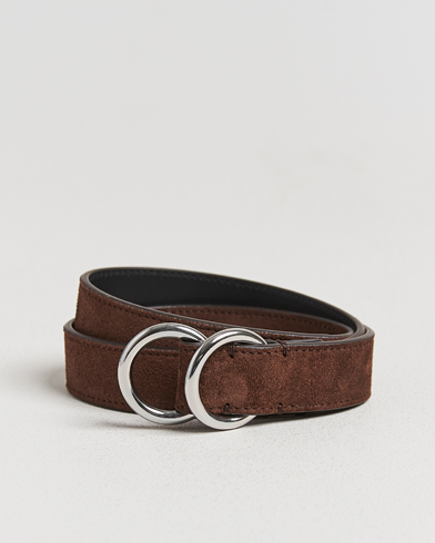 Ralph Lauren Purple Label Ring Belt Dark Brown Suede – Nero