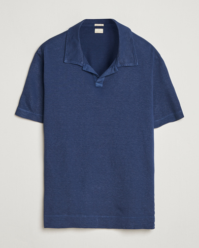 Massimo Alba Aruba Cotton/Linen Polo Midnight Blue – Blu