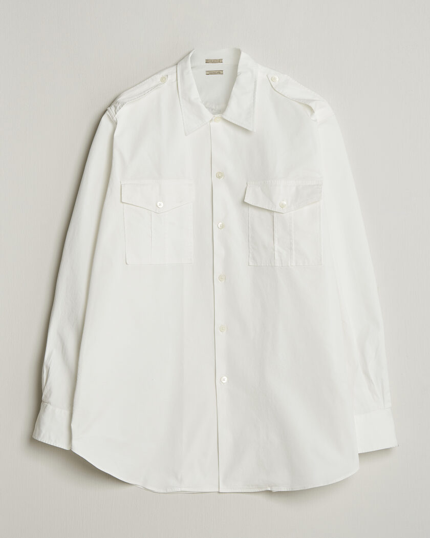 Massimo Alba Army Double Pocket Shirt White – Bianco