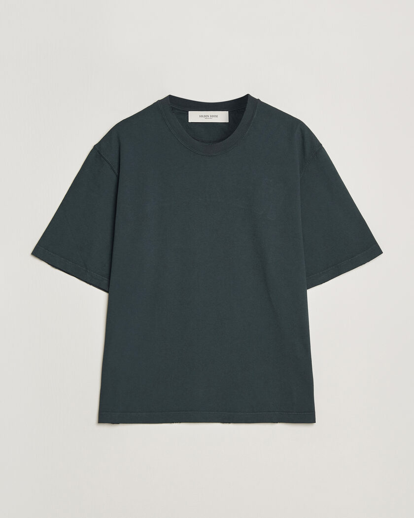 Golden Goose Relaxed Fit Cotton T-Shirt Washed Black – Nero