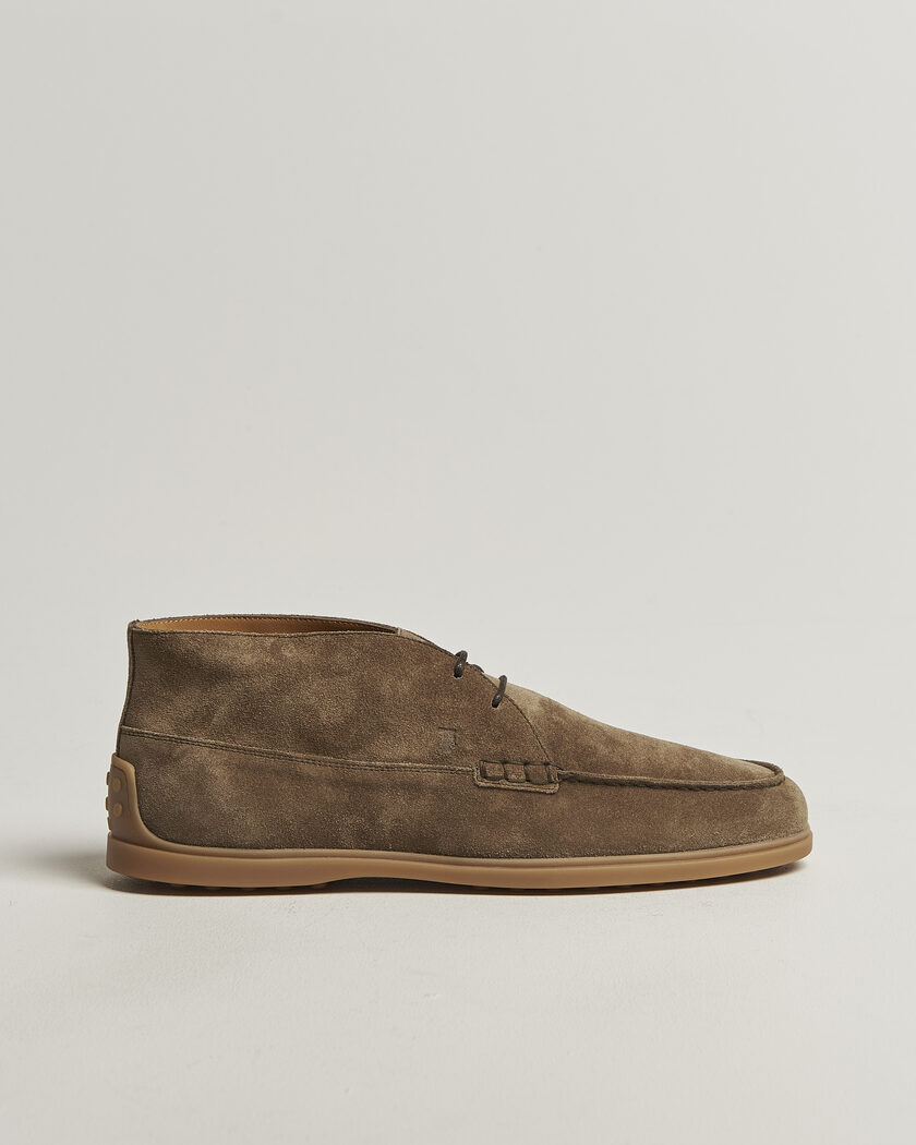 Tod's Gomma Leggera Chukka Boots Beige Suede – Marrone