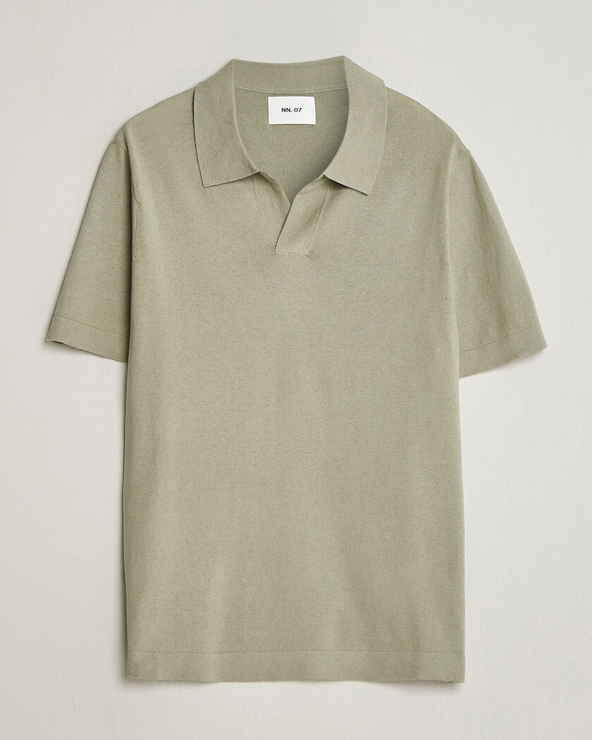 NN07 Ryan Cotton/Linen Polo Sage Green – Verde