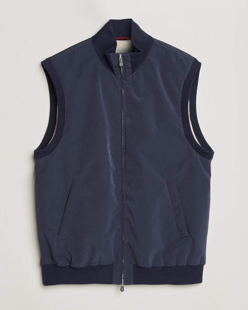 Brunello Cucinelli Nylon Padded Gilet Navy – Blu