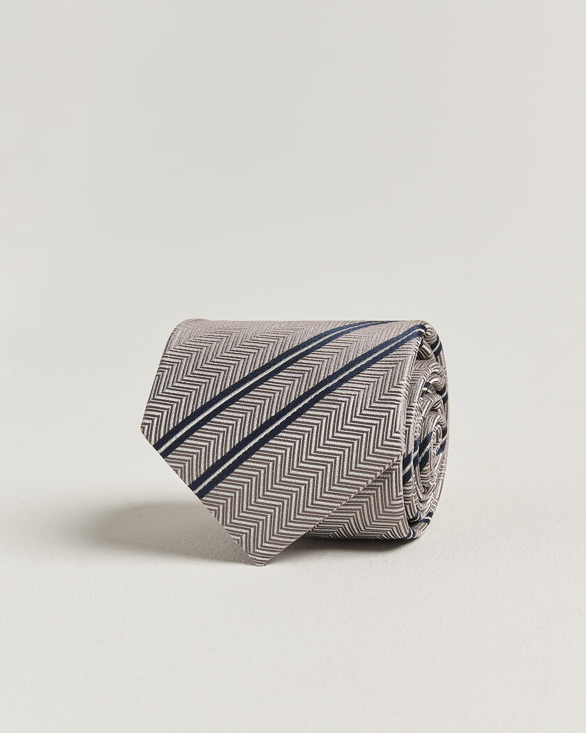 Brunello Cucinelli Regimental Stripe Silk Tie Brown – Marrone