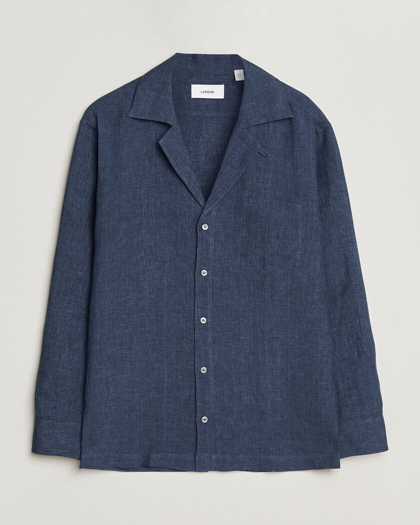 Lardini Paul Linen Resort Shirt Dark Blue – Blu