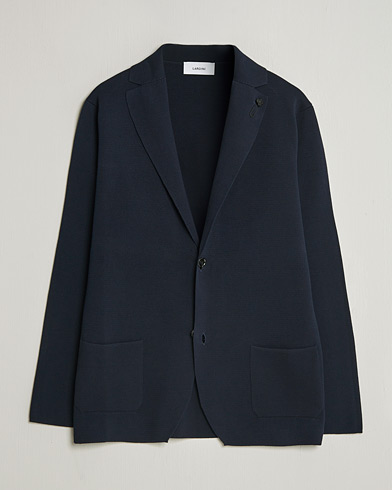 Lardini Knitted Cotton Blazer Navy – Blu