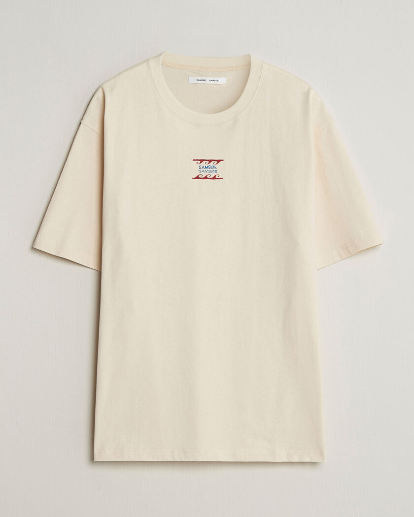 Samsøe Samsøe Gergei Printed Crew Neck T-Shirt Neutral – Bianco