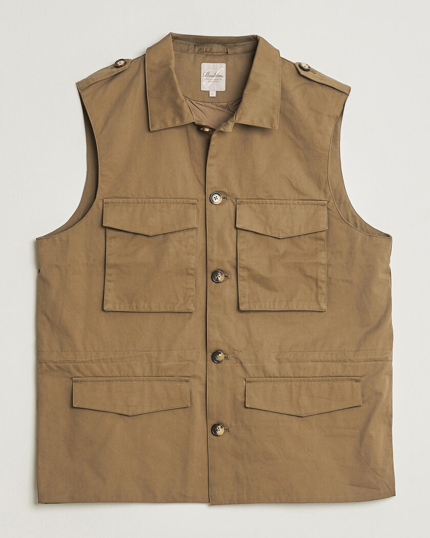 Stenströms Cotton Twill Vest Olive – Verde