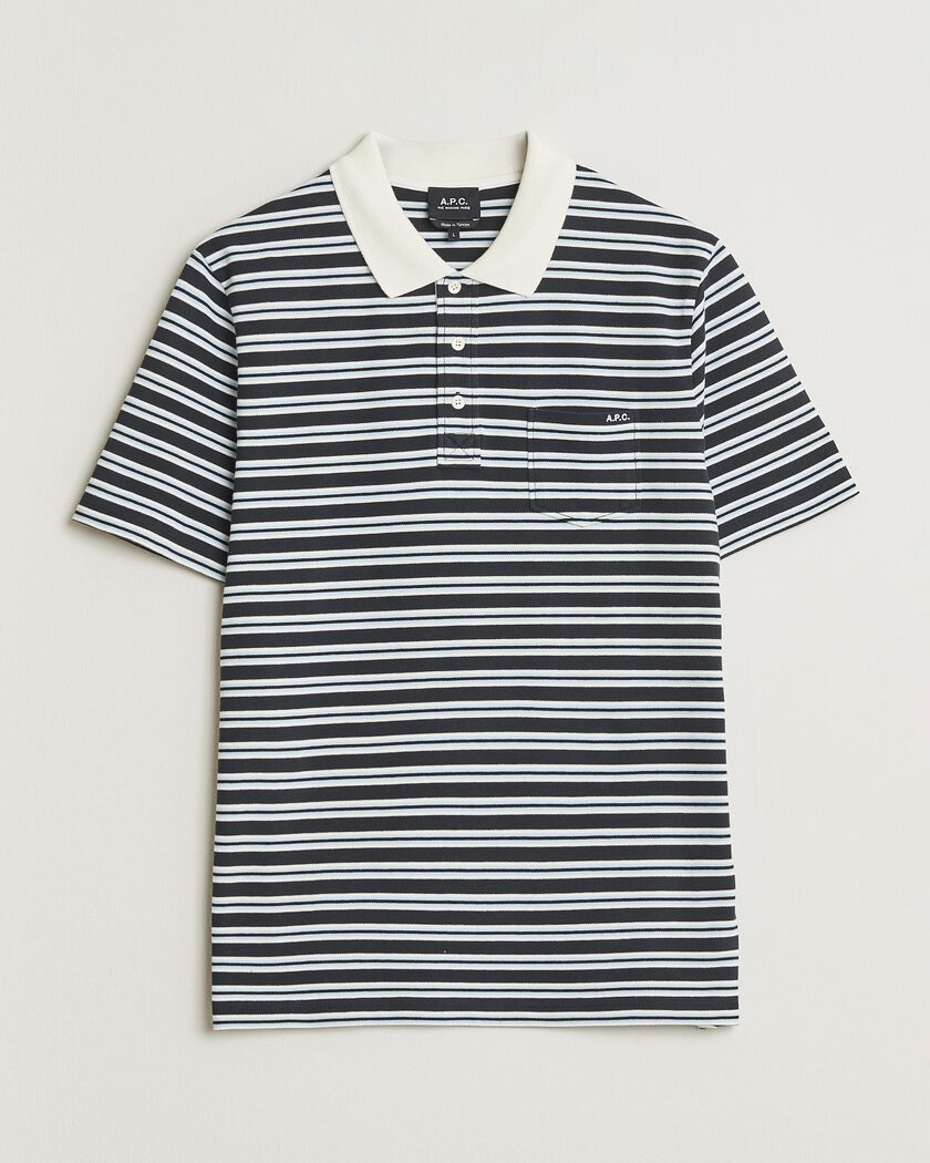 A.P.C. Oscar Striped Polo Dark Navy – Blu