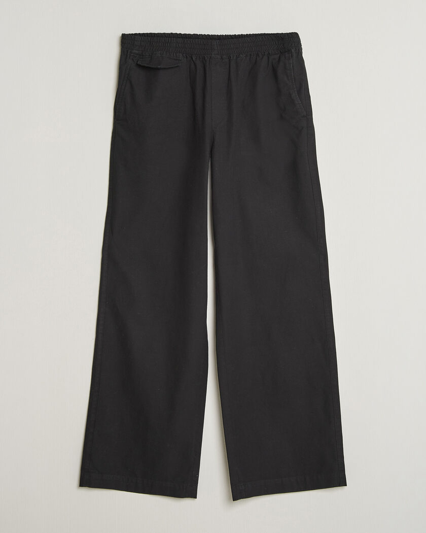 A.P.C. Lou Cotton/Linen Drawstring Trousers Faded Black – Nero