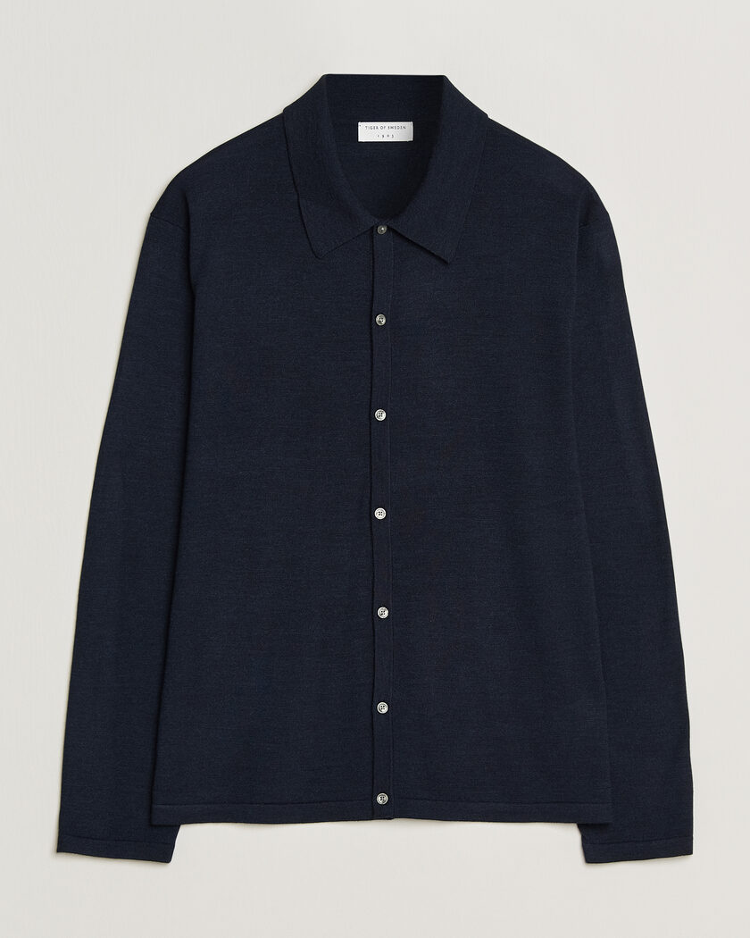 Tiger of Sweden Verklin Merino Knitted Cardigan Light Ink – Blu