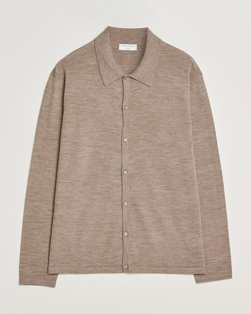 Tiger of Sweden Verklin Merino Knitted Cardigan Beige Melange – Beige