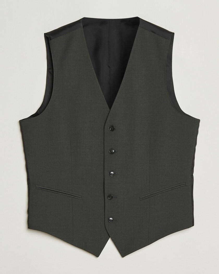 Tiger of Sweden Winston Wool Travel Waistcoat Olive Extreme