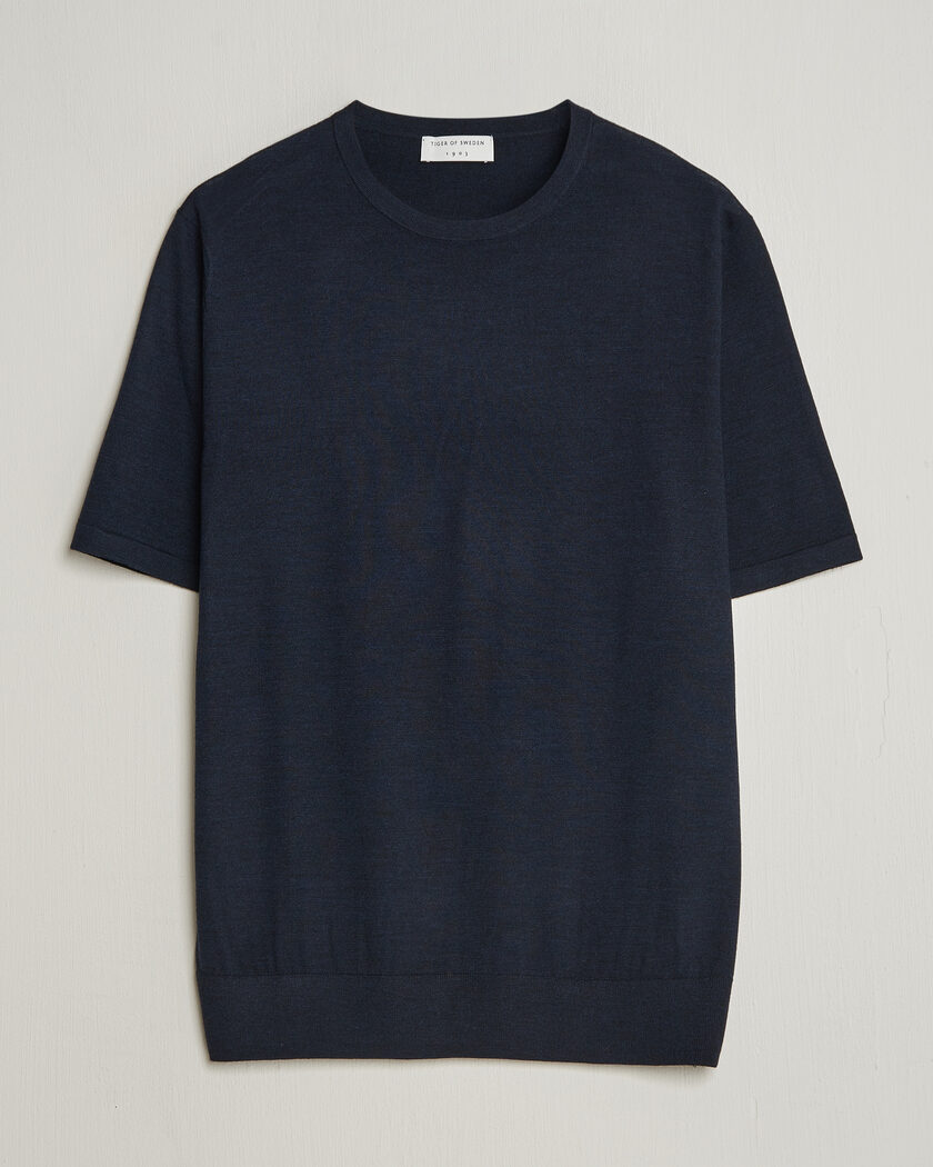 Tiger of Sweden Connor Knitted Crew Neck T-Shirt Light Ink – Blu