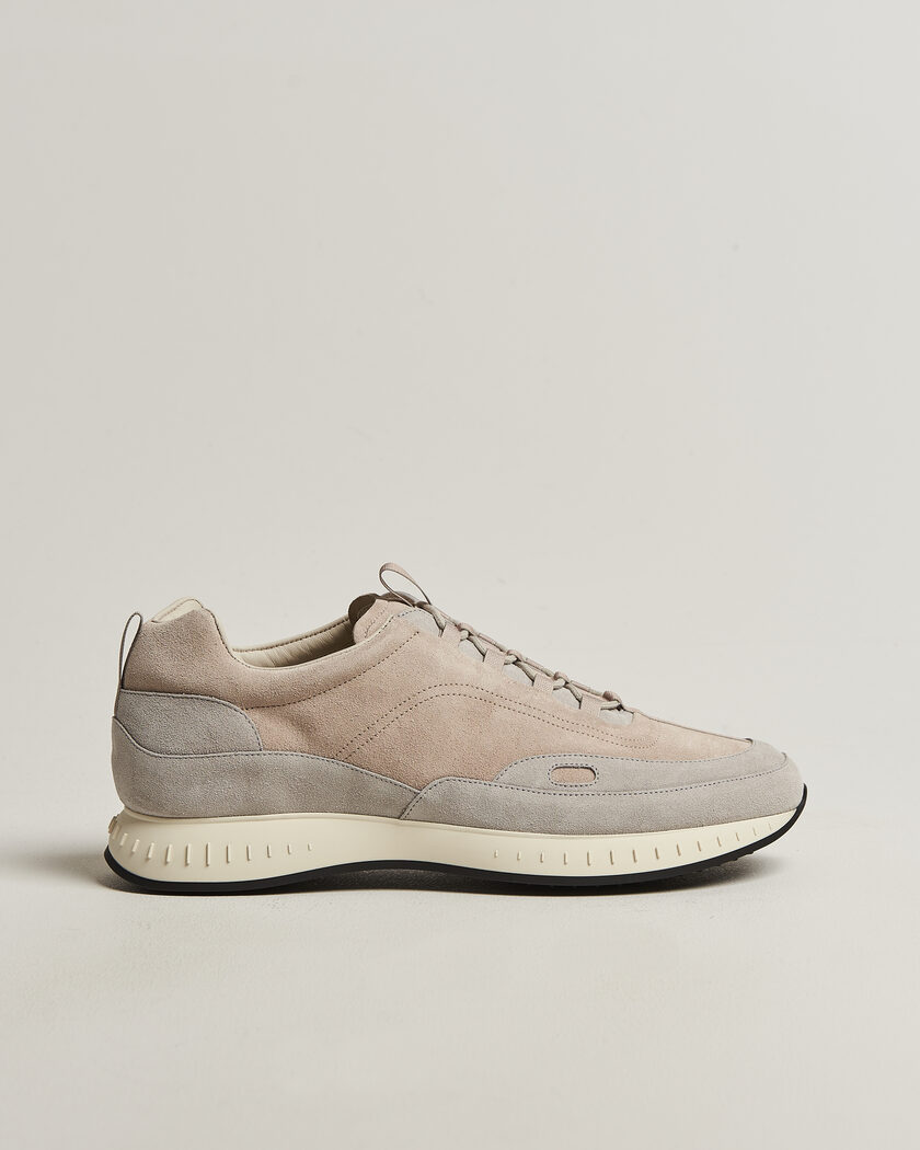 John Lobb Laced Running Sneakers Sand Suede – Grigio