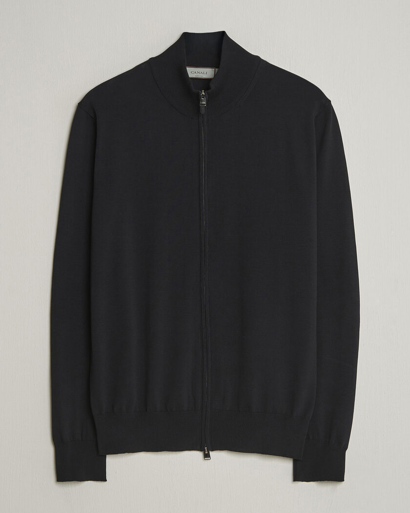 Canali Cotton Full Zip Black – Nero