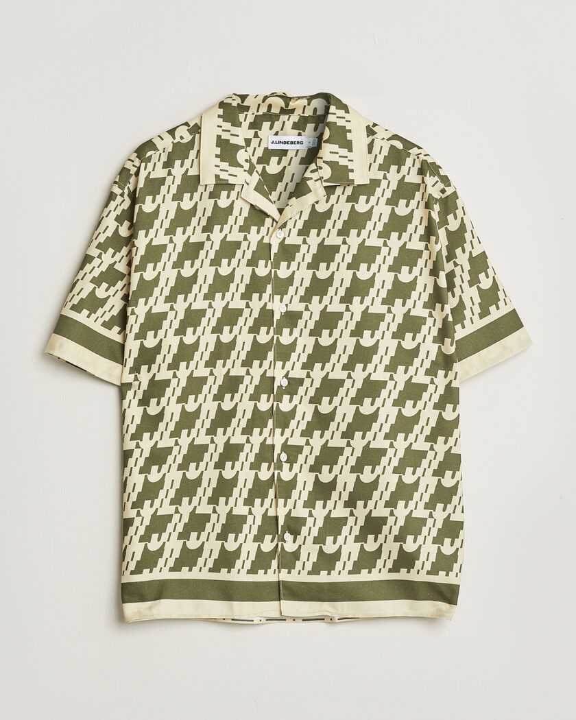 J.Lindeberg Ellis Border Resort Shirt Glitch Kalamata – Giallo