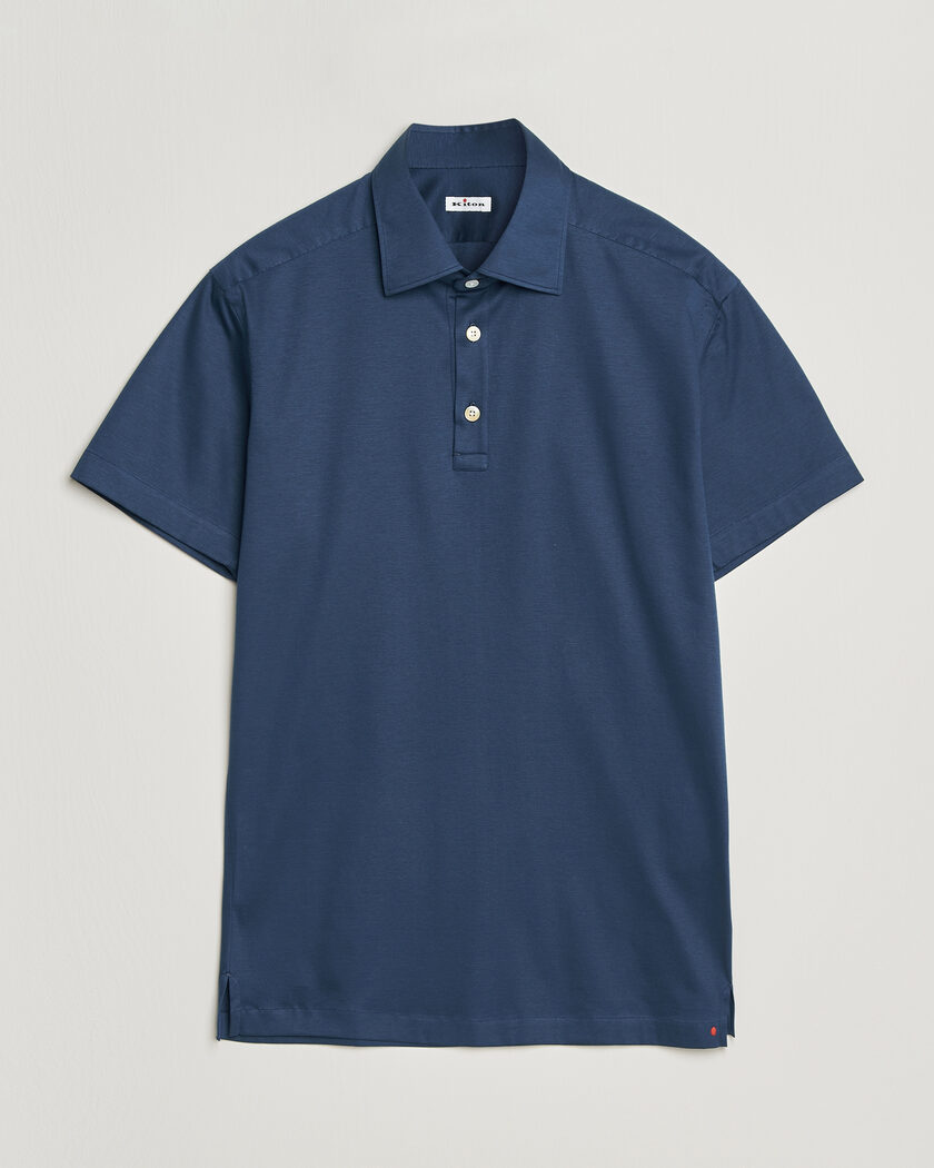 Kiton Short Sleeve Jersey Polo Dark Blue – Blu