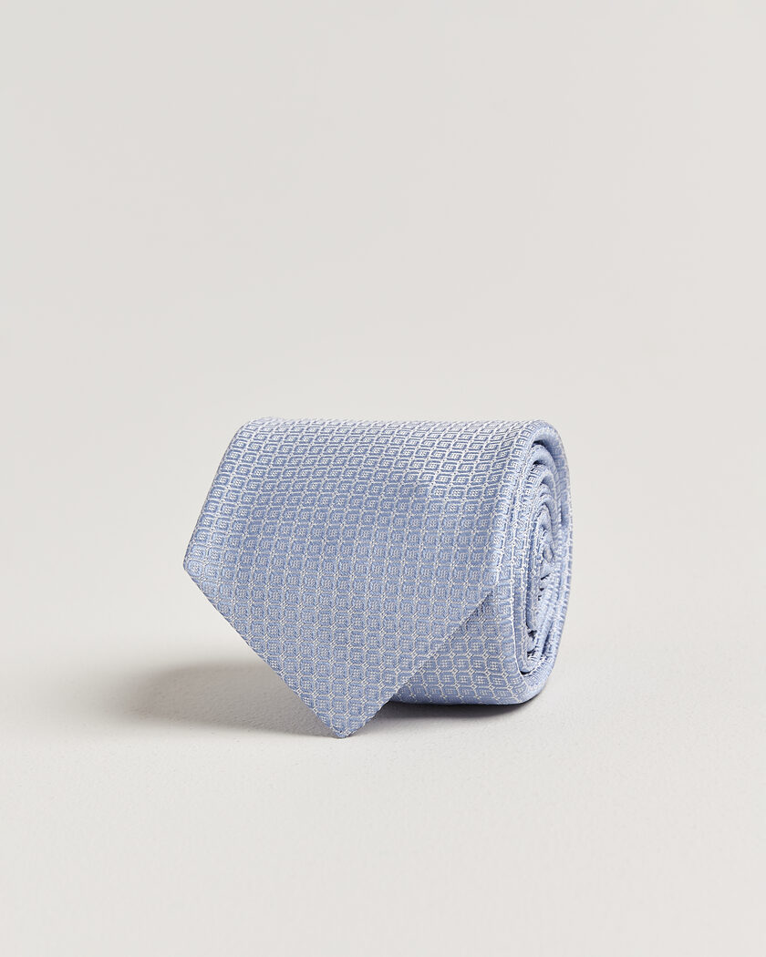 Kiton Micro Structure Silk Tie Sky Blue – Blu
