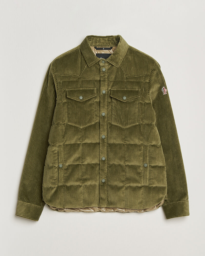 Moncler Grenoble Gelt Corduroy Shirt Jacket Military Green – Verde