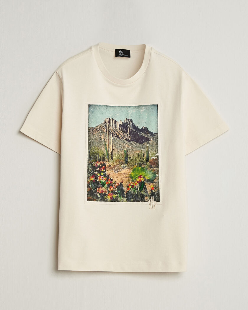 Moncler Grenoble Mountain Print T-Shirt Off White – Bianco