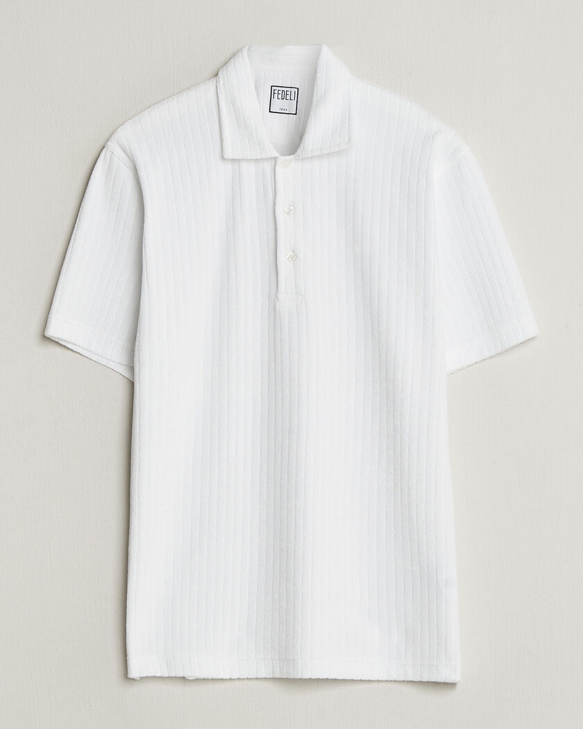 Fedeli Rib Terry Polo White – Bianco