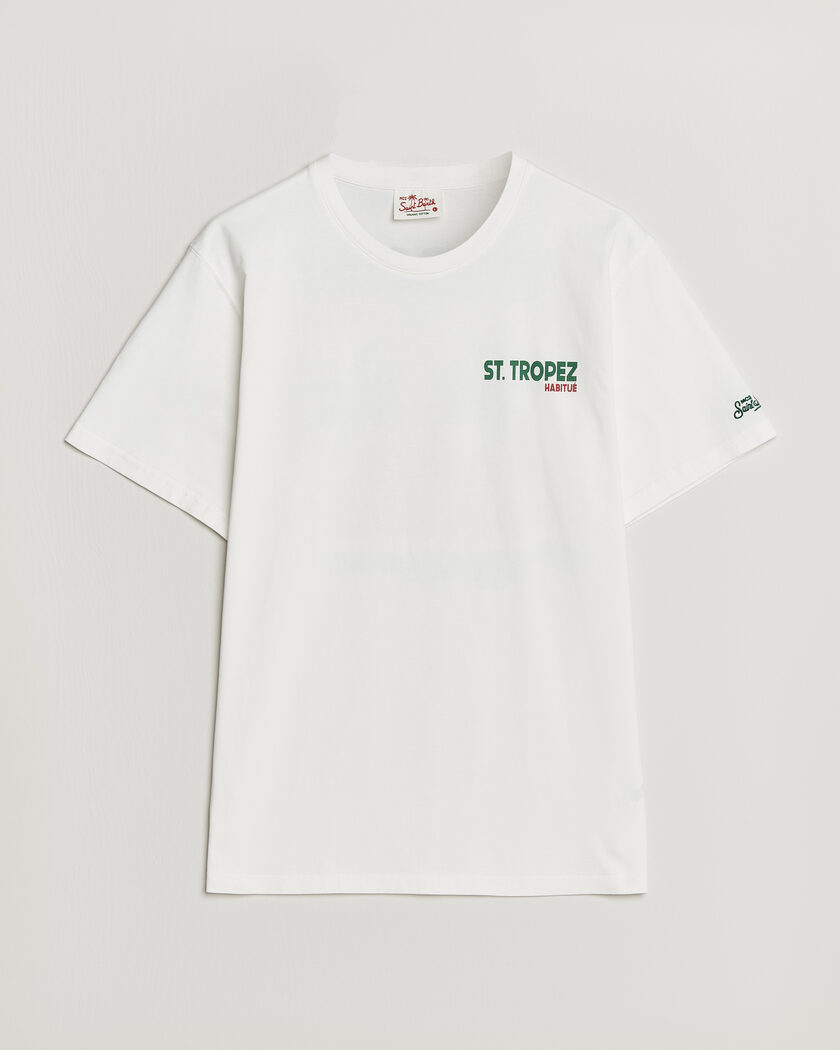 MC2 Saint Barth Back Printed Cotton T-Shirt St Tropez Sun – Bianco