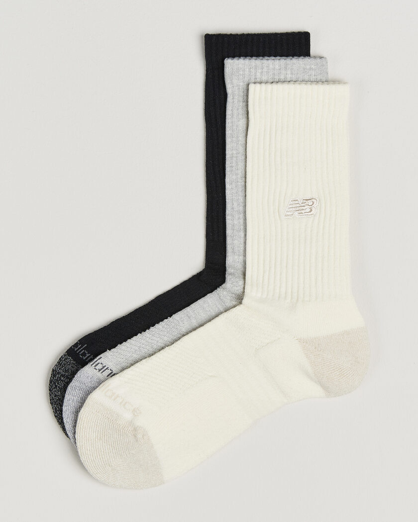 New Balance 3-Pack Active Premium Crew Socks Black/White/Grey – Multicolore