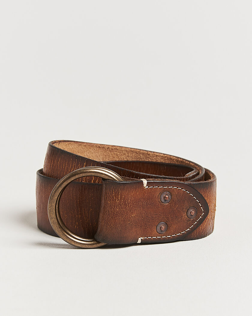 RRL Ring Belt Vintage Brown – Marrone