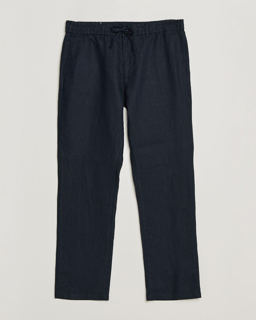 Gant Regular Fit Linen Drawstring Pants Evening Blue – Blu