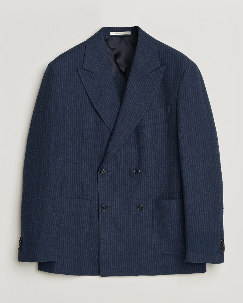 Gant Linen Indigo Seersucker Blazer Bid Blue – Blu