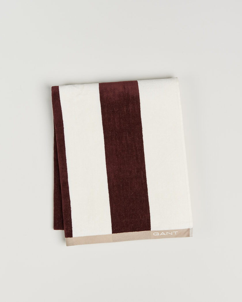 Gant Striped Beach Towel Fresh Soil – Marrone
