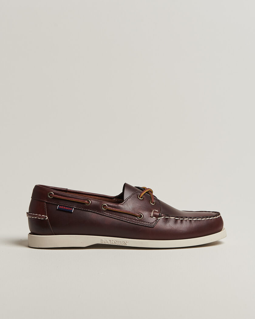 Sebago Docksides Portland Waxed Boat Shoe Dark Brown – Marrone