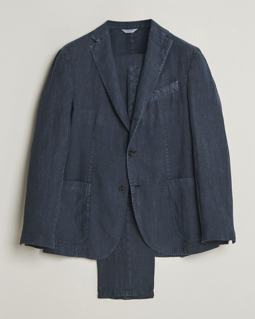 Boglioli K Jacket Linen Suit Navy – Blu