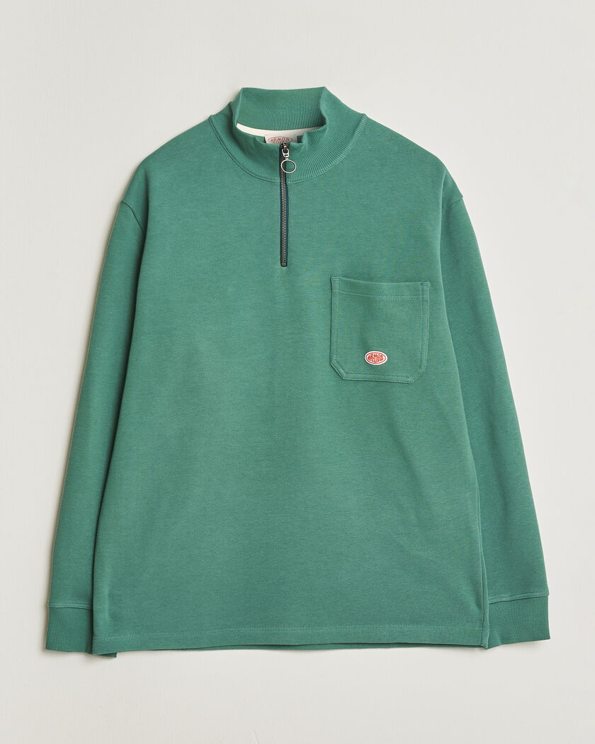Armor-lux Camionneur Cotton Half Zip Sweater Dark Ivy – Verde