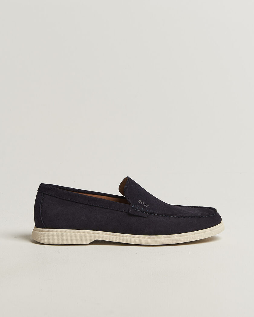 BOSS BLACK Sienne Suede Loafer Dark Blue – Blu