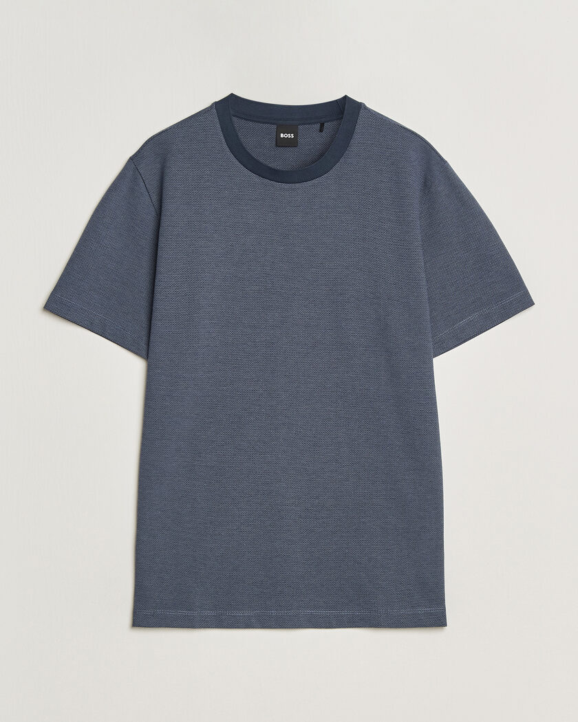 BOSS BLACK Thompson Structured T-Shirt Dark Blue – Blu