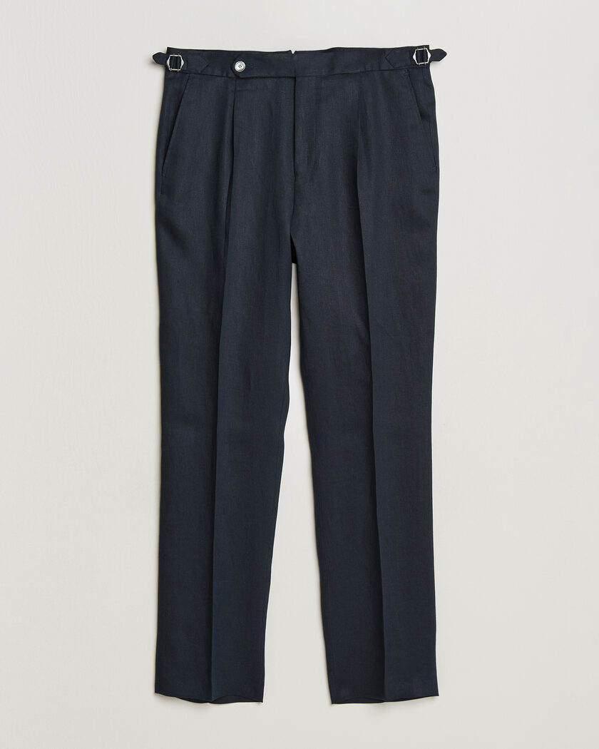 BOSS BLACK Perino Linen Suit Trousers Dark Blue – Blu