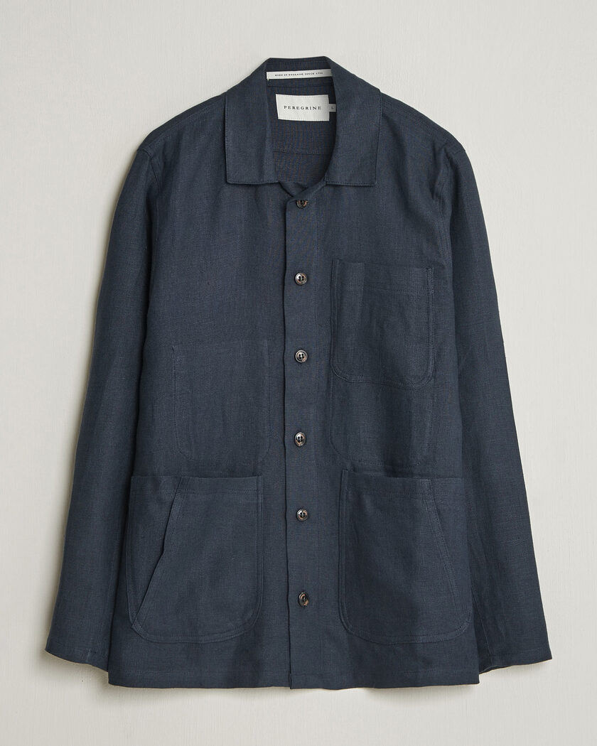 Peregrine Windsor Linen Shacket Navy – Blu
