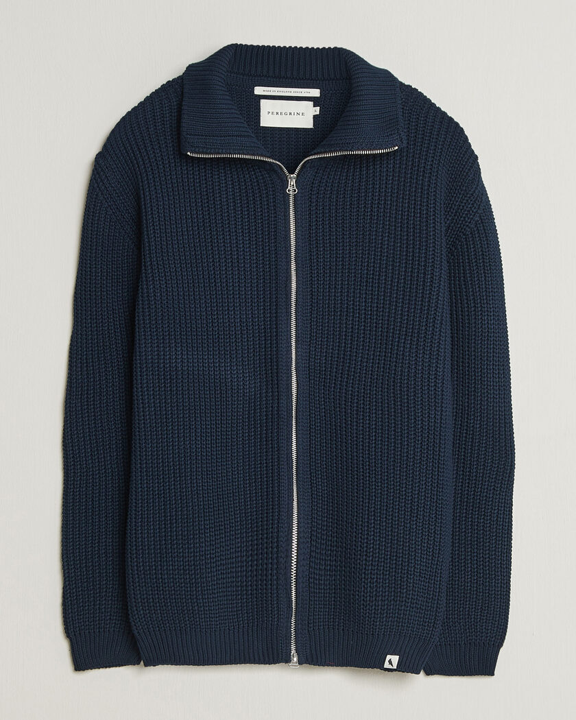 Peregrine River Cotton Zip Cardigan Navy – Blu