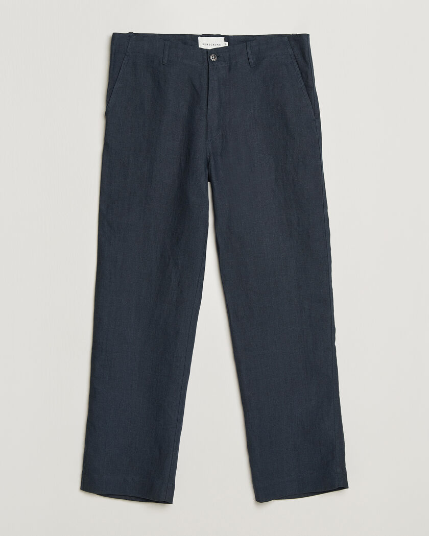 Peregrine Windsor Linen Trousers Navy – Blu