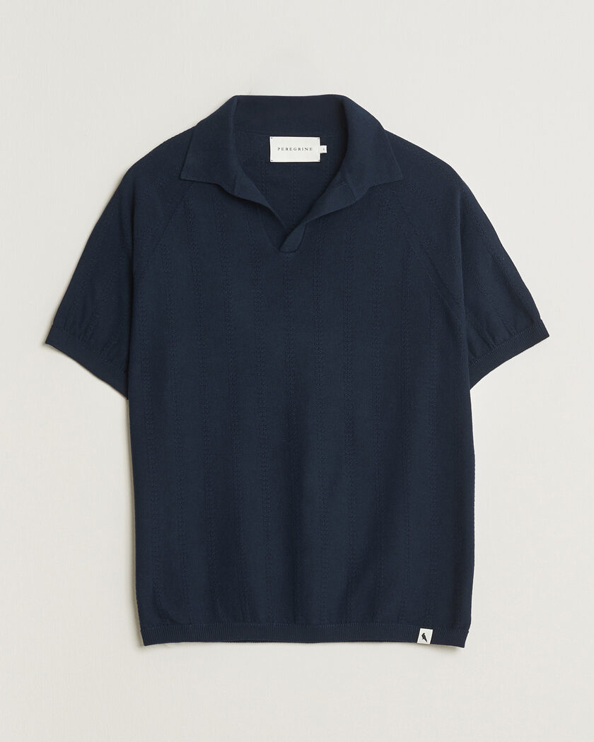 Peregrine Alma Cotton Structure Polo Navy – Blu